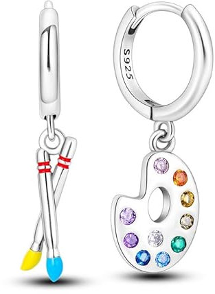 QIKAOLA 925 Sterling Silber Ohrringe für Frauen bunte Creolen kleine Hoop Huggie Ohrringe
