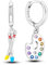 QIKAOLA 925 Sterling Silber Ohrringe für Frauen Bunte Creolen Ohrringe Hypoallergen Silber Creolen Ohrringe für Damen und Mädchen