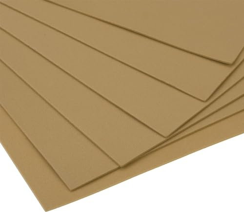 MACHSWON Hellbraun EVA-Schaumblätter 11 x 8 Zoll 1.7mm dicke Blätter Rolle für Handarbeiten DIY-Projekte, intellektuelle Bausteine, 6 Stk.