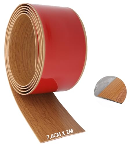 Selbstklebend Übergangsleiste 2M Vinyl Übergangsprofil Laminat Holzmaserung Abdeckleisten PVC Übergangsschiene für Fußböden, Fliesen, Marmor, Glas, Hartholz