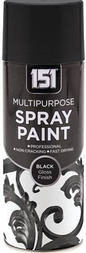Inspired Essentials Multi-Purpose Spray Paint 400ml for Metal, Wood, Plastic, Walls, Aerosol Spray with Perfect Finish (Black Gloss, Pack of 1)