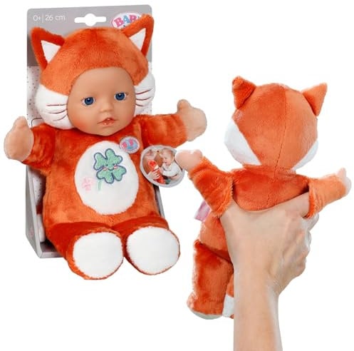 BABY born for Babies Fuchs, weiche 26 cm Puppe mit Öhrchen und Fingertaschen, für Neugeborene, 836606 Zapf Creation