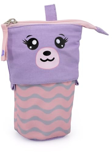 Teleskopisches 2‑in‑1 Schulmäppchen & Stiftehalter – süßes Bären-Design für Mädchen – leeres Federmäppchen 18×13×6 cm für Schule & Freizeit – robust & leicht – Julian Ross