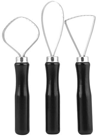 Pottery Sculpting Tools - Ceramic Loop Tool Set with Wood Handle and Steel Flat Wire for Pottery, Sculpture, DIY Crafting, Art Projects, and Clay Modeling