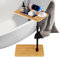 QCXWCJWD Sofa Tray Table with Phone Holder, Couch Side Table 360° Swivel Side End Table, Adjustable Height Sofa Arm Tray Table for Small Spaces, TV Tray Snack Table for Living Room Bedrooom Bathroom