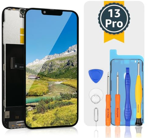 bokman für iPhone 13 Pro Display Ersatzbildschirm LCD-Glas-Touchscreen, Passendes Profi-Werkzeugset enthalten