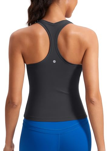 CRZ YOGA Butterluxe Racerback Gym Vest Top for Women Sleeveless Sport Tank Tops Summer Yoga Fitness Shirts Comfort Camisole Mysterious Grey 12