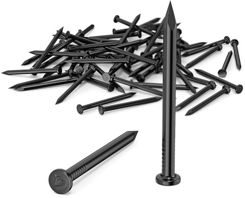 30 Chiodi da 50MM di Acciaio, Chiodi in Acciaio per uso su Cemento, Mattoni, Intonaco e Legno, Chiodi Zincati, per Lavori in Legno, Mattoni, uso Universale per Interni ed Esterni(Nero)