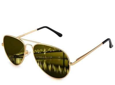 Fimoson Nachtsicht polarisierte für Frauen Männer, klassischer Pilotenbrillenstil für das Autofahren UV400 Schutz