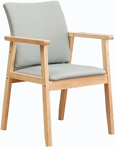 OZSSLJJ Esszimmerstuhl, japanischer einfacher Massivholz-Sessel, Pflegeleichte Technologie, Stoffkissen, Schlafzimmer-Schreibtischstuhl, Hotel-Freizeitstuhl(G,Wooden Frame)