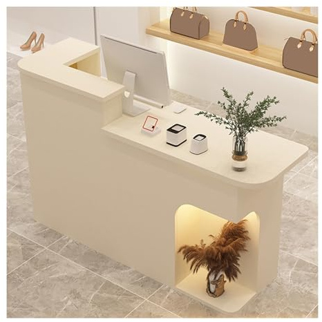 Verkaufstheke,Empfangstisch aus Holz,Einfach Moderner Empfangstresen,Empfangstresen for Einkaufszentren,Firmenrezeptionen Usw,HotelsFür Zuhause, Büro, Lobby und Salon(C,Left-31.5x19.7x41.3in)
