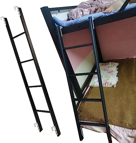 Escalera de Repuesto Negra para litera, Solo para Caravana, Autocaravana, Escalera de Metal de 114, 127, 139 y 140 cm para Dormitorio, Loft, Ajustable (tamaño: 116 cm/45)
