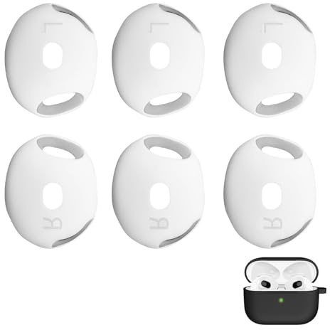 [3 Paar] Premium Silikon-Ersatz-Ohrstöpsel für Airpods 4, Kompatibel mit Ladehülle, Verbesserte Klangqualität, Langlebig und Komfortabel (Weiß)