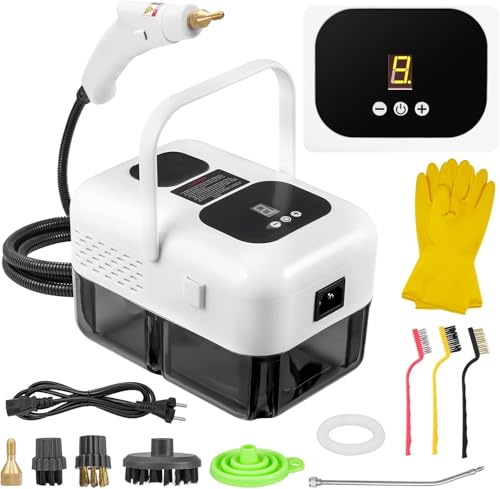 Dibaful Dampfreiniger Handgerät 2500W Tragbarer 1.2L Wassertank | Steam Cleaner 1-9 Gänge Dampfleistung Einstellbar Handdampfreiniger für Zuhause Dampfreinigungsgerät Küche Fliesen Polster