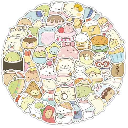 206 adorables calcomanías creativas de dibujos animados de animales para teléfono, cuaderno y planificador decoración con caja de almacenamiento gratis