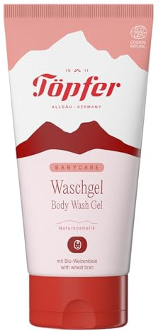 Töpfer Babycare Waschgel – milde Reinigung für Haut & Haare – mit Bio-Weizenkleie & Bio-Ringelblume – 99% natürliche Rohstoffe – 150ml