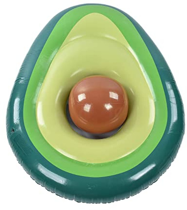 BAFOVY Aufblasbares Poolschwimmer Avocado für Erwachsene, Dickes PVC Liegefloß mit Ball für Wasserspaß, Hautfreundliche Schwimmmatte für Sommerpool, Strand und Garten