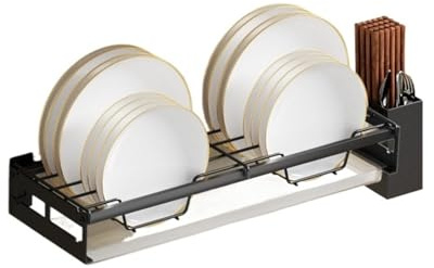 Égouttoir à vaisselle mural moderne for cuisine, étagère multifonctionnelle for bols, assiettes, séchage, baguettes, fourchettes, étagères de rangement(Tray Rack B)