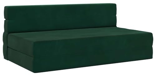 vidaXL Klappsofa Bett Dunkelgrün 152 x 86,5 x 60 cm Stoff, Verstellbares Sofa-Bett, rechteckige umwandelbare Couch, vielseitiges Möbelstück für Schlaf- und Wohnzimmer