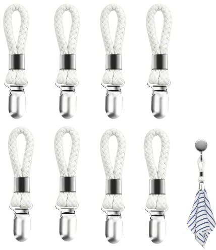 8 StüCk Handtuchklammern,Handtuch Clips Zum AufhäNgen (Weiß, 4,53X0,9 Zoll) | HandtuchaufhäNger Ohne NäHen, Nahtloser Handtuchhalter, Geeignet FüR Bad, KüChe Und Schlafzimmer, Sauber halten.