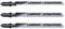 wolfcraft 2379000 3 Lames de Scie Sauteuse Hcs Queue en T Longueur Dentée 75 Mm Pas de Dents 1.65 Mm,argent