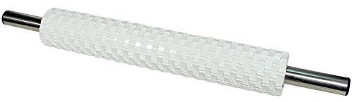 PME Deep Impression Basketweave Rolling Pin 50 cm (20-Inches), White