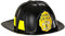 W WIDMANN MILANO Party Fashion 2817F - Feuerwehrhelm, Schwarz, aus Hartplastik, Fire Chief, Hut, Kopfschmuck, Accessoire, Mottoparty, Karneval