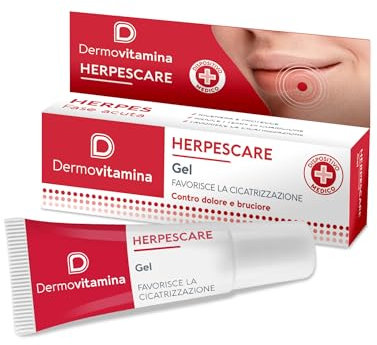Dermovitamina Herpescare Gel 8 ml - Crema Herpes Labiale - Balsamo Gel Protettivo contro Dolore e Bruciore da Herpes - Rigenera e Protegge - Favorisce la Cicatrizzazione - 8ml