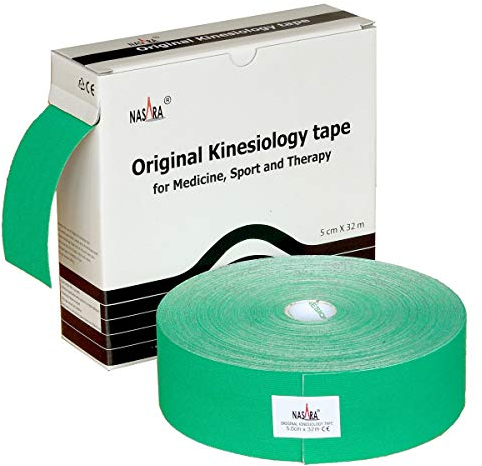 Nasara Original Kinesiologie Physio XXL Tape für Sport und Medizin, Rollengröße 5cm x 32m, Grün