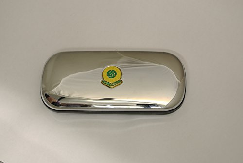 Polished chrome football club glasses case – Norwich City