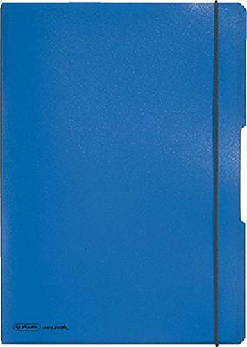 Herlitz 11361441 Notizheft (A4, PP-Wechselcover mit Verschlußgummi, 80g/m²) 80 Blatt blau