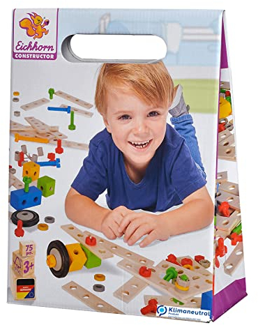 Eichhorn 100039024 - Constructor Tuning Set, 75-TLG., Holz-Konstruktions-Set, Buchenholz, Made in Germany