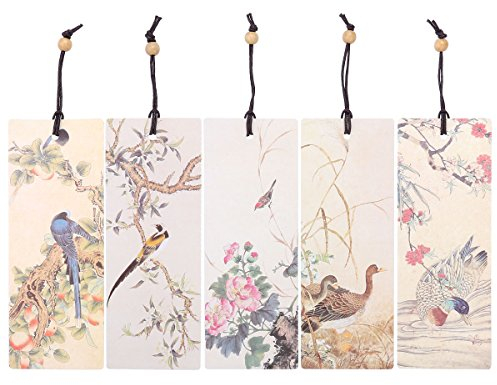 NUOLUX 5 Stück Blumen Vogel Lesezeichen Bookmarkers Chinesische Stil