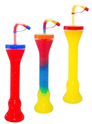JG-Verpackungen 5 Slush EIS Becher, Becher + Deckel + Trinkhalm, 330/350ml