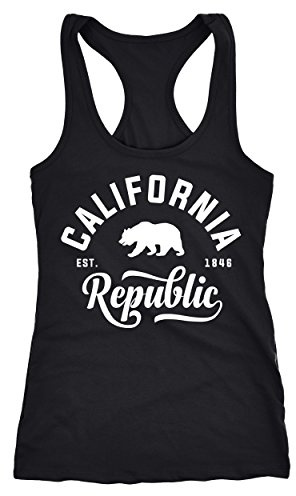 Neverless Damen Tank-Top California Republic Racerback Schwarz L