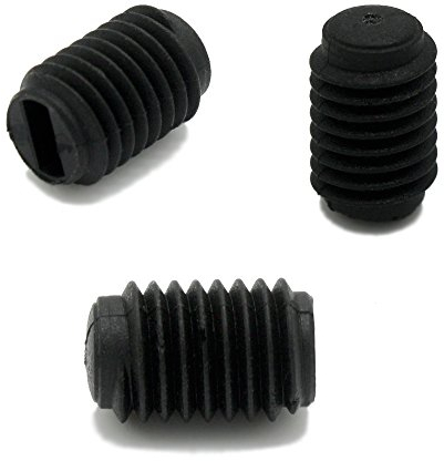 Kunststoff Madenschraube M7 x 1 Schwarz/Weiß/Gold 3 Stück Länge 10mm Gewinde-Schraube Feststellschraube Gewindenippel Gewindestift Wurmschraube (Schwarz)