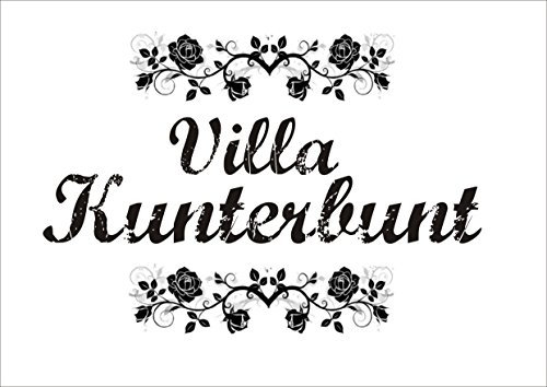 Crealuxe Fussmatte Villa Kunterbunt - Fussmatte Bedruckt Türmatte Innenmatte Schmutzmatte lustige Motivfussmatte