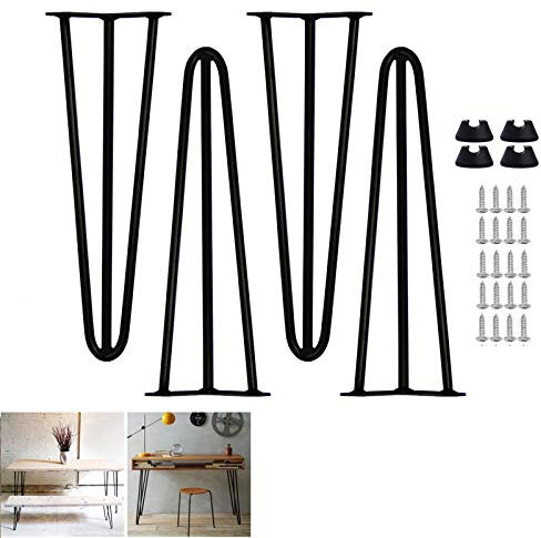 4 X Dragonne Pieds 40 cm 40,6 cm Noir 3 Tige Bench jambe en métal robuste de style industriel 10 mm Construction robuste pour DIY Fonctionne