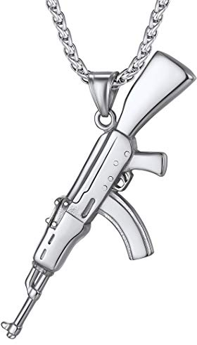 Richsteel ak 47 kette Silber Gewehr Kette herren Kette mit AK47 Anhänger mit Geschenkebox für damen und herren