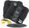 LILENO HOME 2er Set Stuhlkissen Schwarz (38x38x8 cm) - Sitzkissen für Gartenstuhl, Küche oder Esszimmerstuhl - Bequeme UV-beständige Indoor u. Outdoor Stuhlauflage als Stuhl Kissen