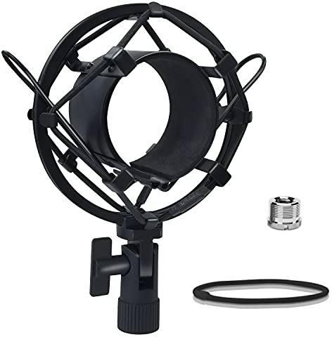 Boseen Microphone Shock Mount Mic Holder, Anti-Vibration Suspension Shock Mount Mic Holder Clip for 43mm-47mm Diameter Condenser Microphone