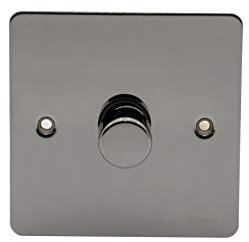 Schneider Electric Ultimate Flat Plate - Single 2 Way LED Dimmer Light Switch, 100 W/VA, GU6212LMBN, Black Nickel