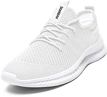 EGMPDA Damen Walkingschuhe Laufschuhe Wanderschuhe Sneaker Sport Trekking Turnschuhe Workout Jogging Outdoor Running Straßenlaufschuhe Freizeit Damen Leichtgewichts Atmungsaktiv Schuhe Weiß 43 EU