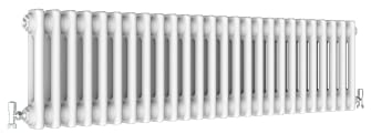 Traditional 2 Column Central Heating Radiator Horizontal Rads Cast Iron Style White 300x1190mm
