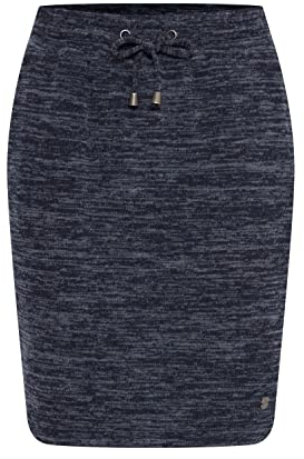 OXMO OXBirga Damen Kurzer Rock Sweatrock Midi mit elastischem Bund und Kordel, Größe:M, Farbe:Insignia Blue Melange (1940281)