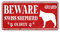 Beware Guards Swiss Shepherd on Duty Straßenschild Haustierregeln Wand Metallschilder Personalisiertes Blechschild Poster Gemälde Schild Retro Metall Aluminium Schild Dekor für Zuhause Veranda Café