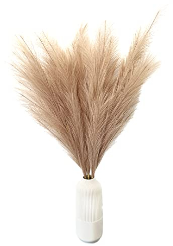 Generisch Pampasgras groß XXL Künstliches Pampas Deko 100cm, 3er Set, Tan