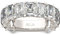 Jeulia Sterling Silber Ring Band: Baguette Cut Zirkonia Verlobungsring mit Weiße Diamant Damen Stein Schmuck für Frauen (54（17.3）, Silber)