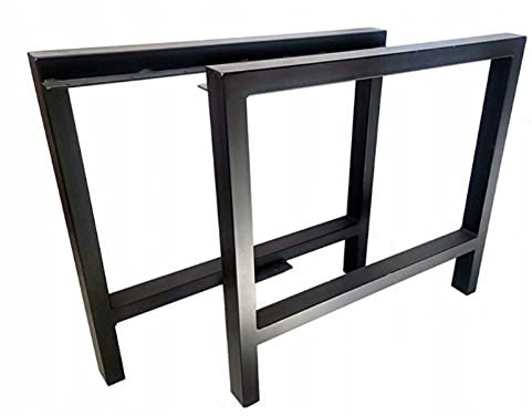 QLS Tischbeine Metall Tischgestell Gartentisch Park Tischfüße aus Stahl Schwarz 2 STK (Palermo)