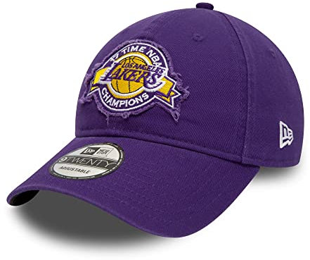 New Era Los Angeles Lakers NBA Washed Wordmark Purple 9Twenty Unstructured Strapback Cap - One-Size